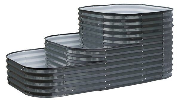KONDELA Vyvýšený záhon, antracit, ocel, SADAN TYP 6