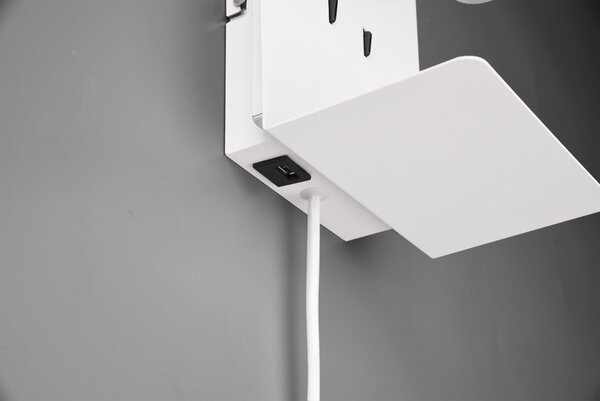 Trio 222570231 LED nástěnné svítidlo Element 1x3W+2x1,5W | SMD | 240lm+240lm | 3000K - USB, nabíjecí stanice, bílá