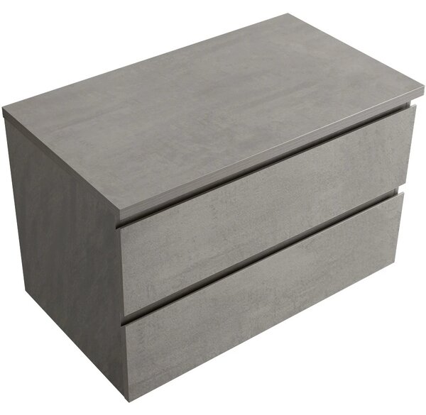 Koupelnová skříňka Carole + deska pod umyvadlo Navira Pro - 36 mm - betonově šedá - 80x51,6x46 cm