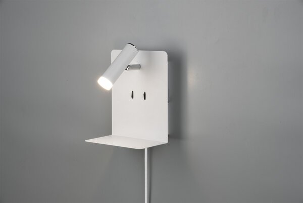 Trio 222570231 LED nástěnné svítidlo Element 1x3W+2x1,5W | SMD | 240lm+240lm | 3000K - USB, nabíjecí stanice, bílá