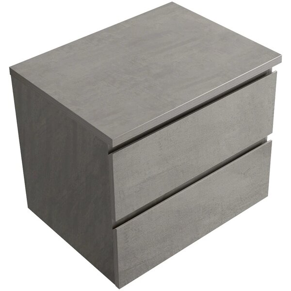 Koupelnová skříňka Carole + deska pod umyvadlo Navira Pro - 36 mm - betonově šedá - 70x51,6x46 cm