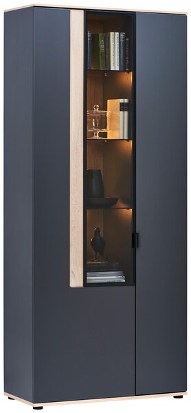 VITRÍNA, antracitová, barvy dubu, 93,2/213,1/42 cm Dieter Knoll - Kredence a vitríny