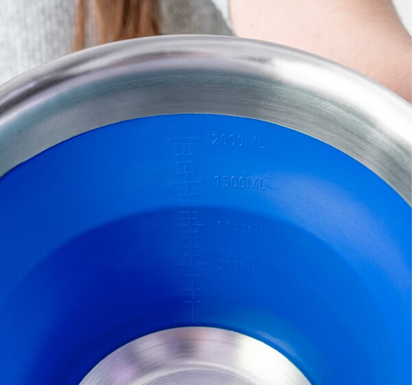 Skládací miska coox s rukojetí průměr 22,8 cm Barva: Modrá