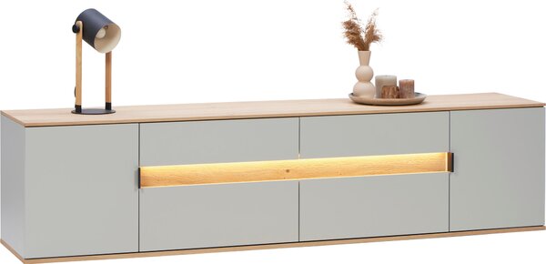 NÍZKÁ KOMODA, sukový dub, barvy dubu, světle šedá, 225,6/54,2/48 cm Dieter Knoll - Komody z masivu