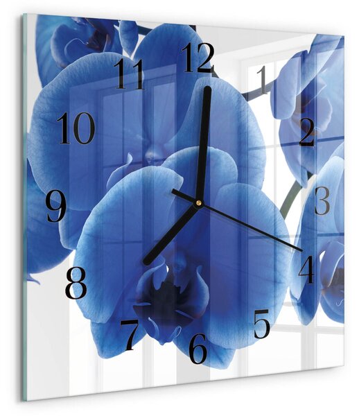 Skleněné hodiny na stěnu Orchidej zskc-30x30-00176383