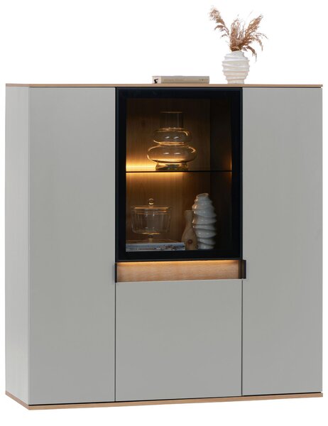 VYSOKÁ KOMODA, šedá, barvy dubu, 130,5/134,6/42 cm Dieter Knoll - Vysoké komody