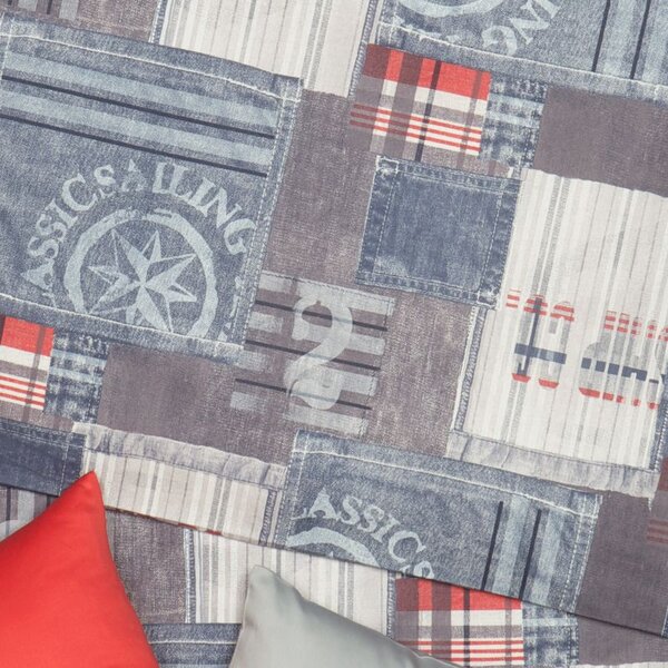 Povlečení KLASIK DESIGN denim modrošedá 140 x 200/70 x 90 cm