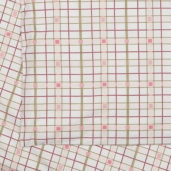 Povlečení KLASIK kostky růžovozelená 140 x 200/70 x 90 cm