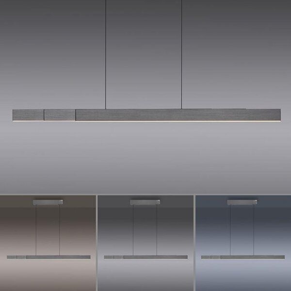 Paul Neuhaus LED závěsné svítidlo PURE-MOTO-RISE elektricky nastavitelná výška dotykový vypínač 2700-5000K platina, d.200cm