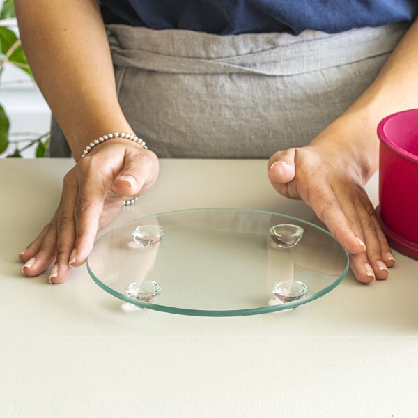 Forma coox SPRING průměr 18 cm se skleněnou základnou a nožičkami Barva: Červená