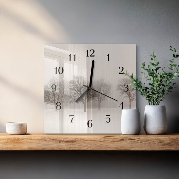 Skleněné hodiny na stěnu Zima zskc-30x30-00176393