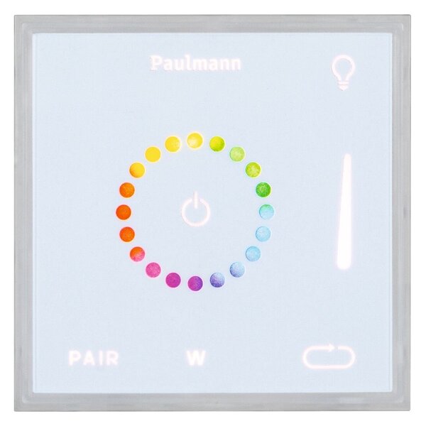 P 78423 LumiTiles příslušenství Smart Home Zigbee Square Touch Modul IP44 100x10mm bílá umělá hmota/hliník - PAULMANN