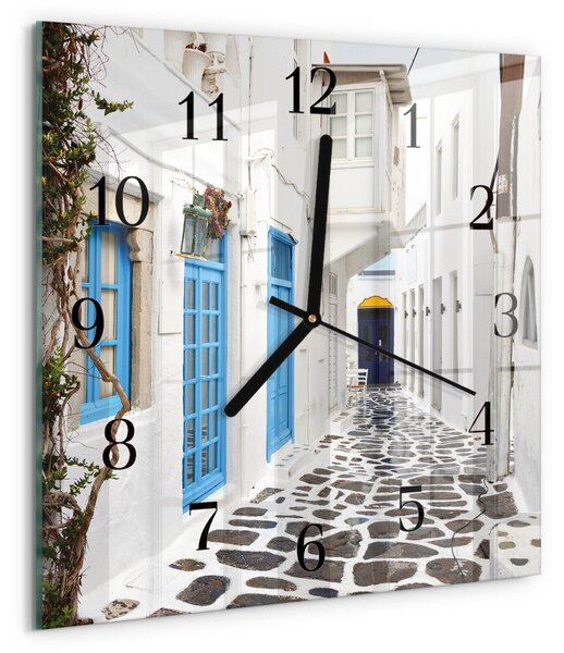 Skleněné hodiny na stěnu Santorini zskc-30x30-00176402