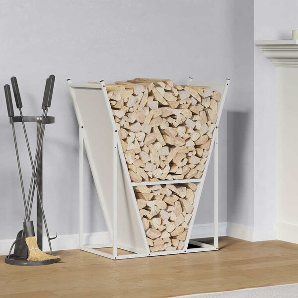 Stojan na palivové dřevo bílý Ocel válcovaná za studena
