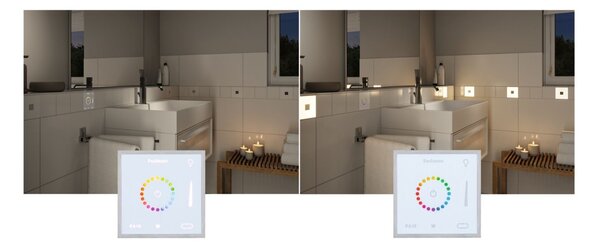 P 78423 LumiTiles příslušenství Smart Home Zigbee Square Touch Modul IP44 100x10mm bílá umělá hmota/hliník - PAULMANN