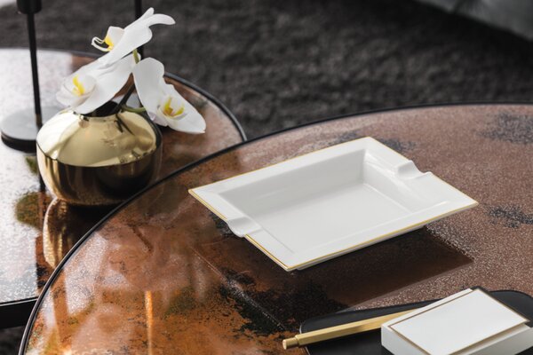Villeroy&Boch Anmut Gold Anmut Gold porcelánový popelník, 17x21 cm