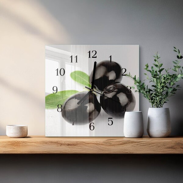 Skleněné hodiny na stěnu Olivy zskc-30x30-00176405