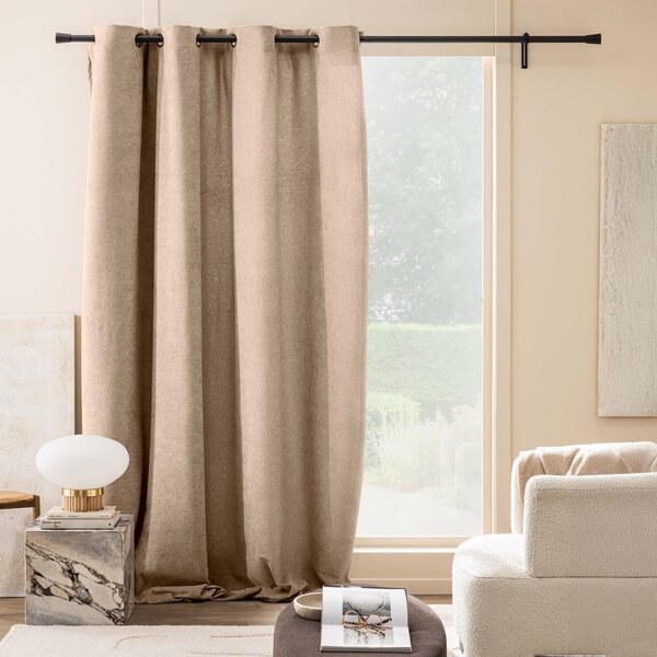 Světle hnědý závěs z materiálu bouclé 140x260 cm Winona – douceur d'intérieur