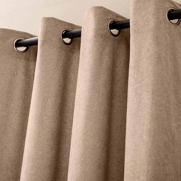Světle hnědý závěs z materiálu bouclé 140x260 cm Winona – douceur d'intérieur