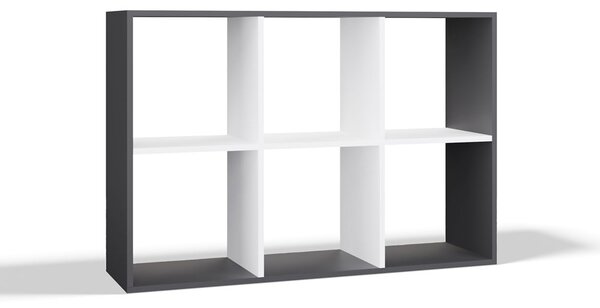 TP Living Regál Malax 2x3 110 cm antracit/bílý