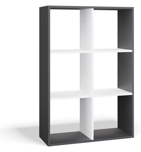 TP Living Regál Malax 2x3 110 cm antracit/bílý