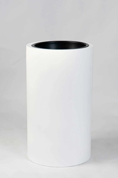 Kulatý květináč ESTRA, výška 60 cm, bílý mat, outlet