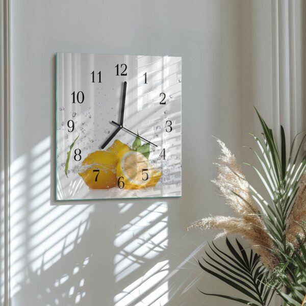 Skleněné hodiny na stěnu Citrony zskc-30x30-00176440