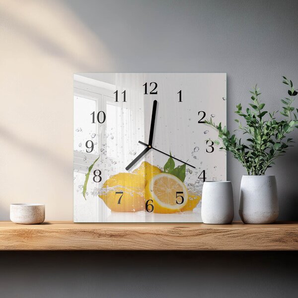 Skleněné hodiny na stěnu Citrony zskc-30x30-00176440