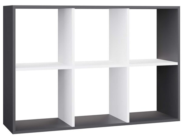 TP Living Regál Malax 2x3 110 cm antracit/bílý