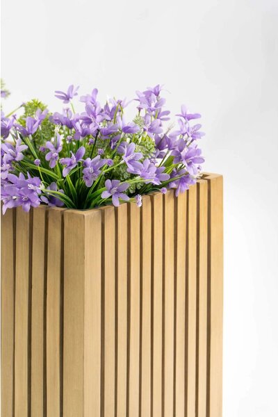 Dřevěný truhlík MAXI, s příčkami, akácie, šířka 84 cm, hnědá
