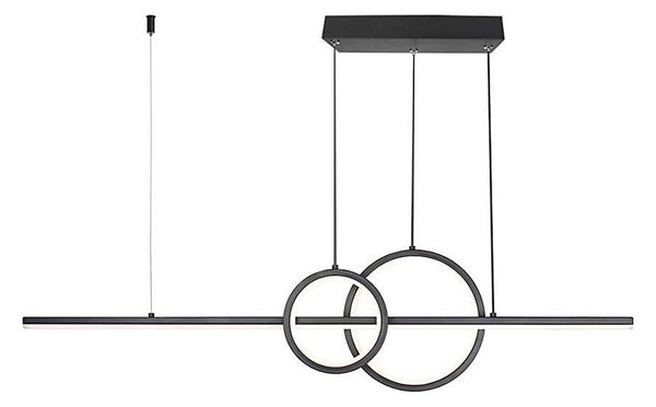 LED Lustr na lanku LED/15W/230V 4000K 80 cm černá