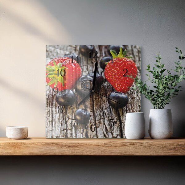 Skleněné hodiny na stěnu Borůvky zskc-30x30-00176456
