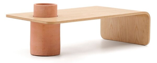 Kulatý konferenční stolek v dekoru dubu v přírodní barvě 60x110 cm Olaria – Kave Home