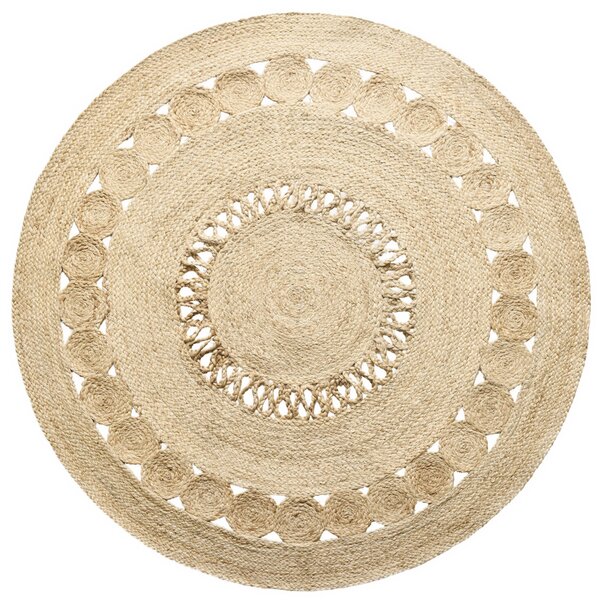 Diamond Carpets India, Ručně vázaný kusový koberec Zora J 29 Natural kruh, 120x120 (průměr) kruh, béžová, chodba / předsíň