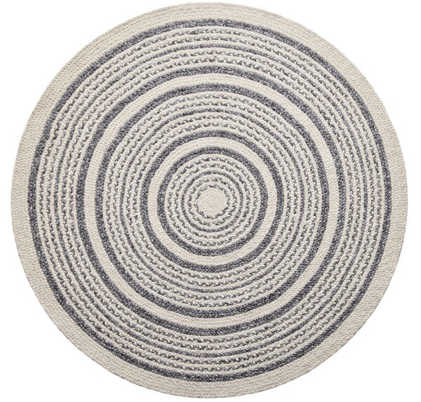 Diamond Carpets India, Ručně vázaný kusový koberec Soma SM04 Silver Black kruh, 120x120 (průměr) kruh, béžová, chodba / předsíň