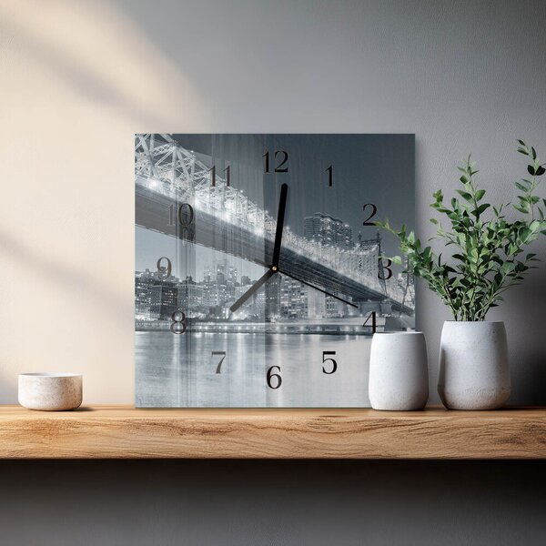 Skleněné hodiny na stěnu Most zskc-30x30-00176469