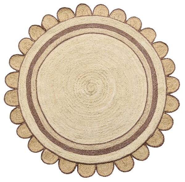 Diamond Carpets India, Ručně vázaný kusový koberec Nora J 30 Natural kruh, 120x120 (průměr) kruh, béžová, chodba / předsíň