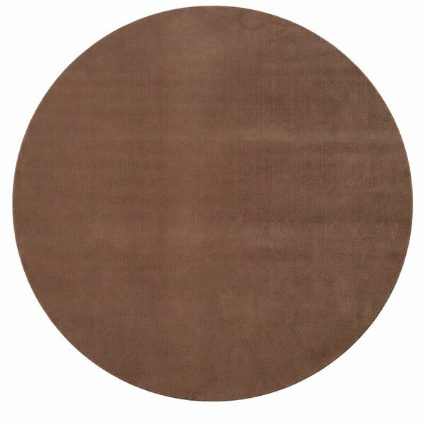 Ayyildiz, Kusový koberec Joy 1400 mocca kruh, 80x80 (průměr) kruh, hnědá, chodba / předsíň