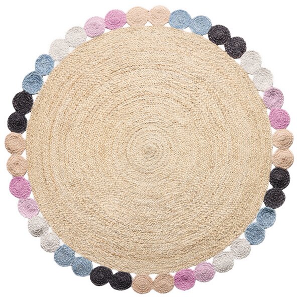 Diamond Carpets India, Ručně vázaný kusový koberec Arcadia SM-01 Natural Multi kruh, 120x120 (průměr) kruh, vícebarevná, chodba / předsíň