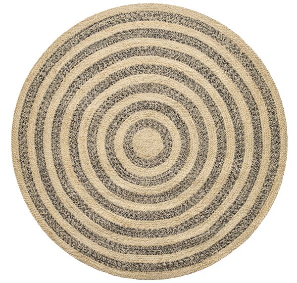Diamond Carpets India, Ručně vázaný kusový koberec Aurea SM 05 Natural Black kruh, 120x120 (průměr) kruh, béžová, chodba / předsíň