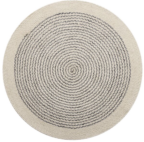 Diamond Carpets India, Ručně vázaný kusový koberec Orba J-49 Natural kruh, 120x120 (průměr) kruh, bílá, chodba / předsíň