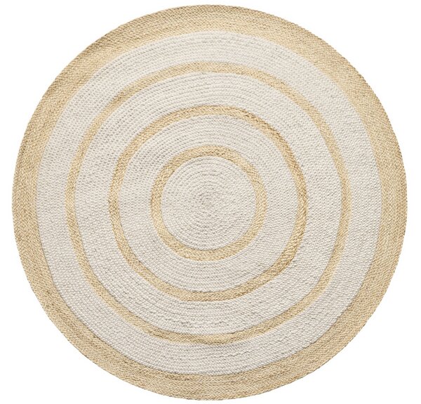 Diamond Carpets India, Ručně vázaný kusový koberec Ellara SM 05 Natural kruh, 120x120 (průměr) kruh, béžová, chodba / předsíň