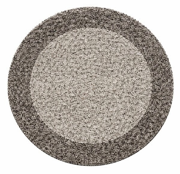 Ayyildiz, Kusový koberec Life Shaggy 1503 taupe kruh, 160x160 (průměr) kruh, hnědá, ložnice