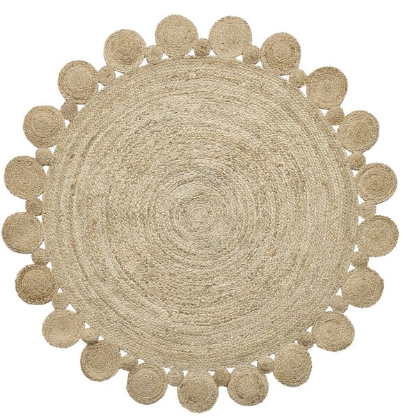 Diamond Carpets India, Ručně vázaný kusový koberec Hesper J-15 Natural kruh, 120x120 (průměr) kruh, béžová, chodba / předsíň