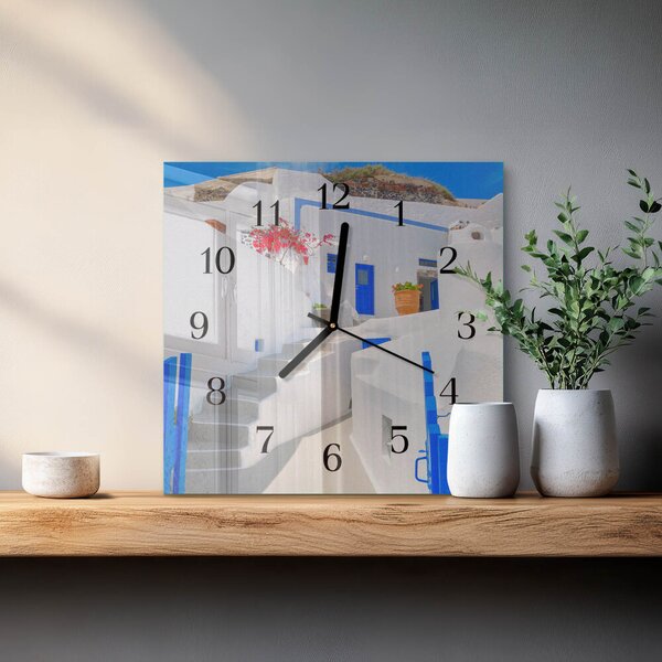Skleněné hodiny na stěnu Santorini zskc-30x30-00176475