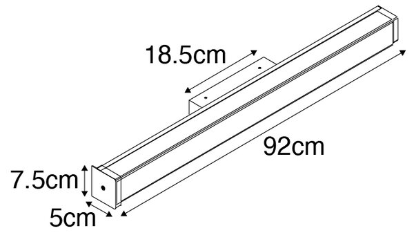 Nástěnné svítidlo do koupelny mosazné 92 cm vč. LED IP44 - Cascada