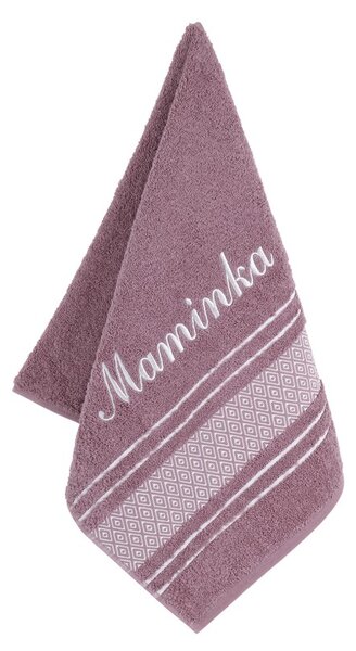 BELLATEX Froté ručník mozaika se jménem MAMINKA Starorůžová 50x100 cm