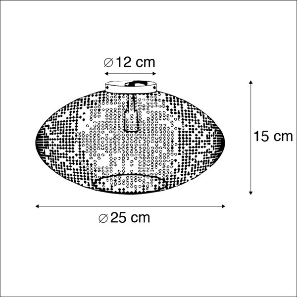 Orientální stropní svítidlo černé se zlatem 25 cm - Radiance