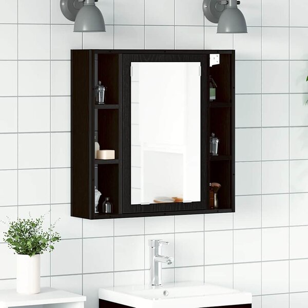 Koupelnová zrcadlová skříňka Černý dub 60x16x60 cm kompozit