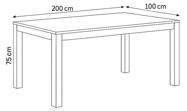 Vikio Jídelní stůl 200x100 cm masiv dub bílý povrchová úprava olejem AJS157D-200